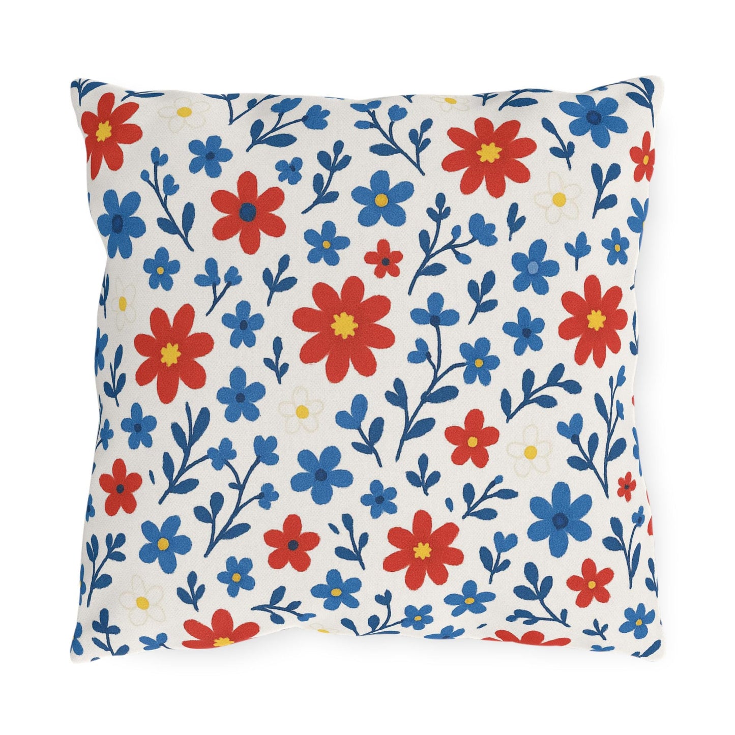 Outdoor Throw Pillow, Patriotic Flowers