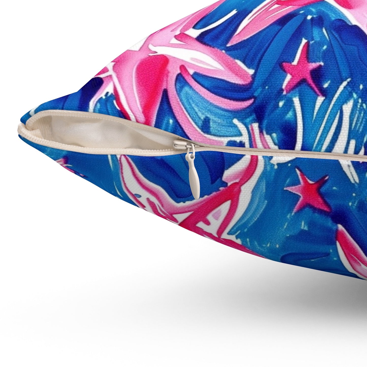 Custom Throw Pillow, Tropical Patriotic