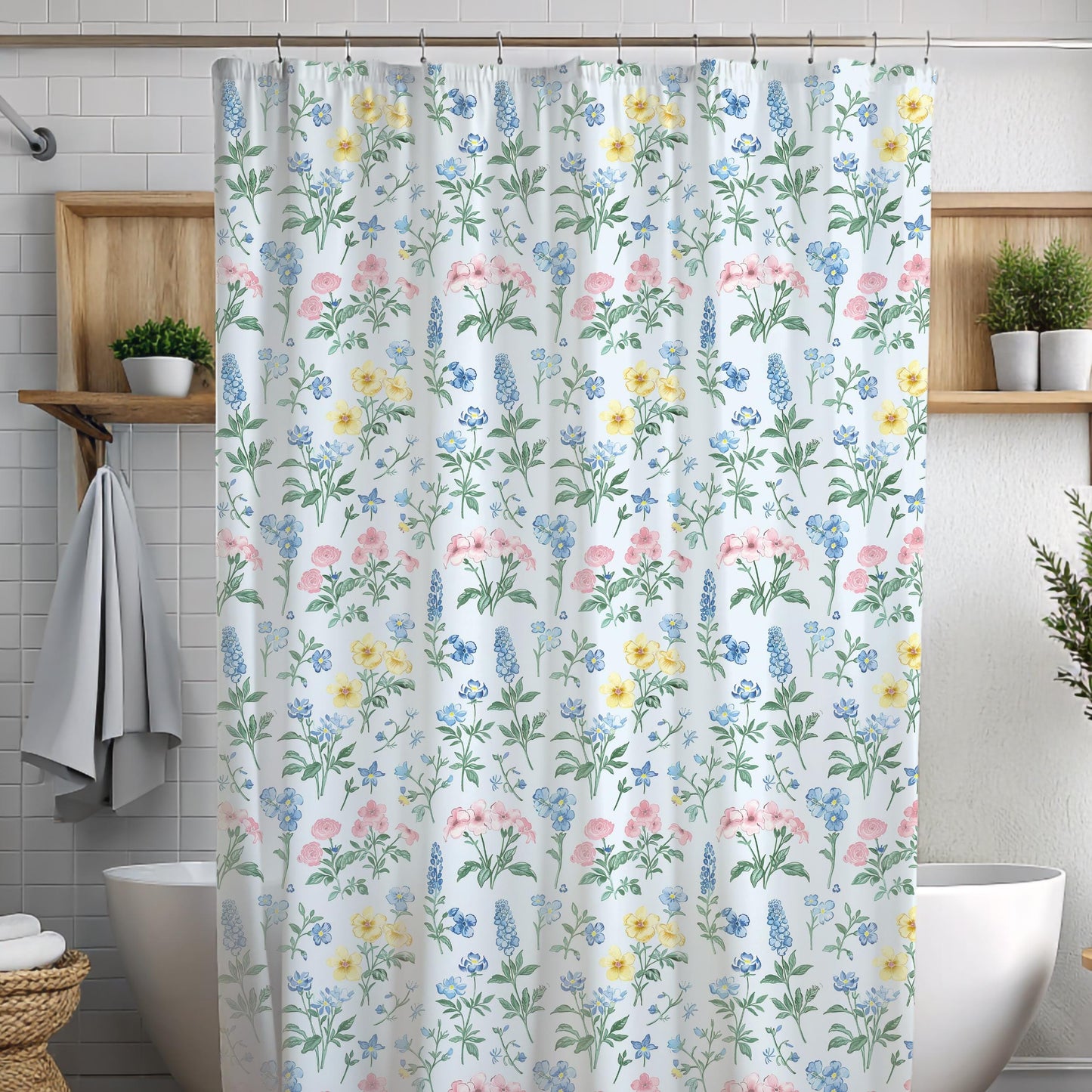 Custom Shower Curtain, Wildflowers