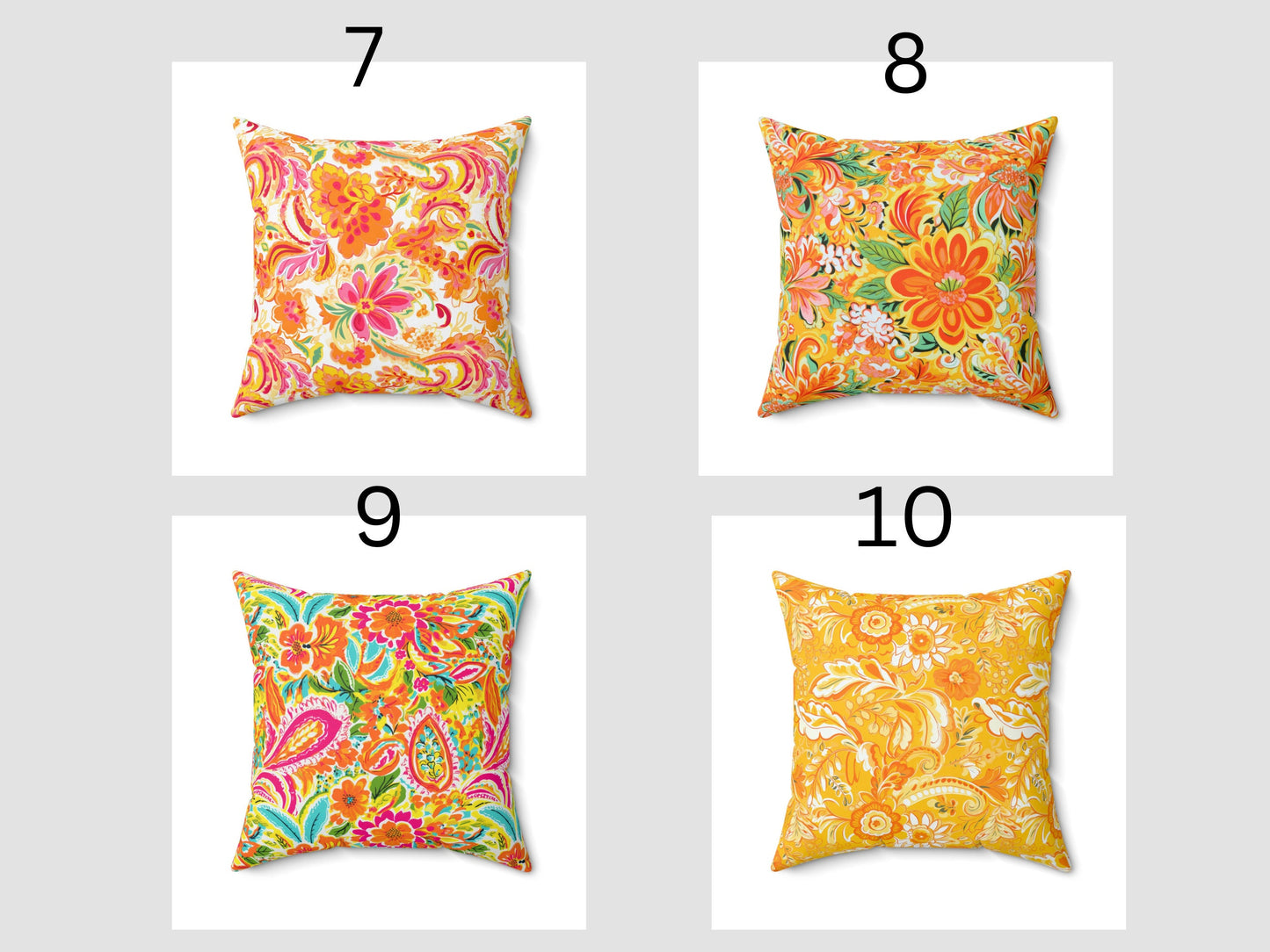 Custom Throw Pillow, Pink Orange Paisley