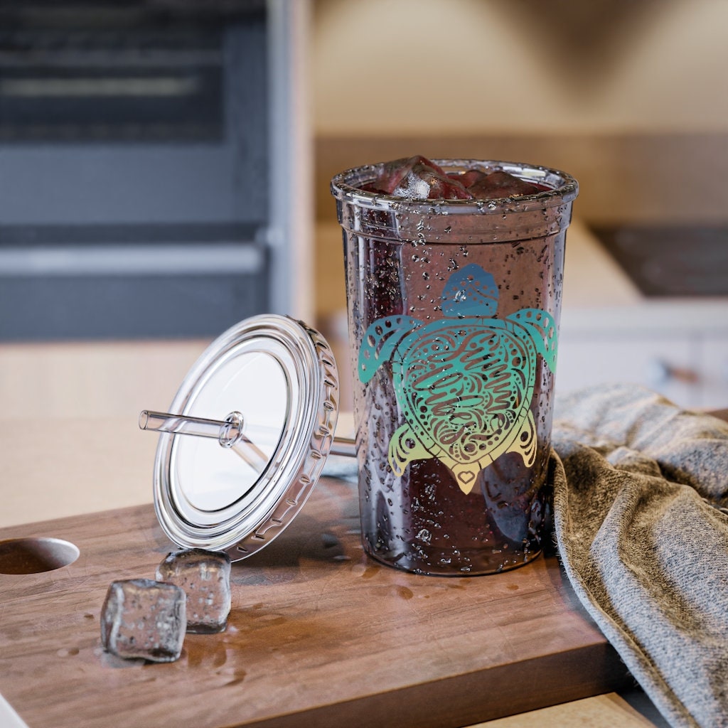 Summer Vibes Turtle Acrylic Cup