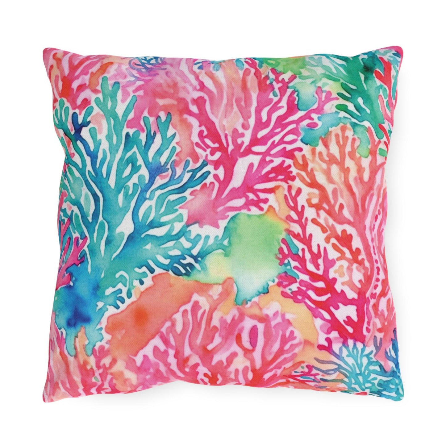 Outdoor Throw Pillow, Coral Reef