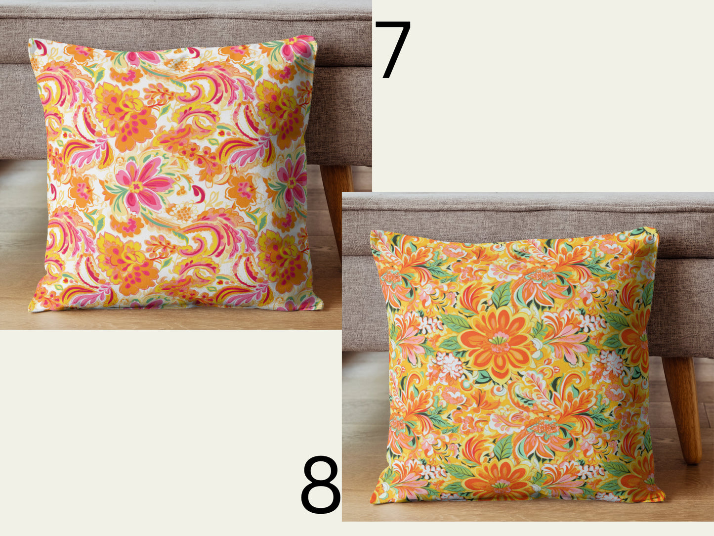 Custom Throw Pillow, Pink Orange Paisley