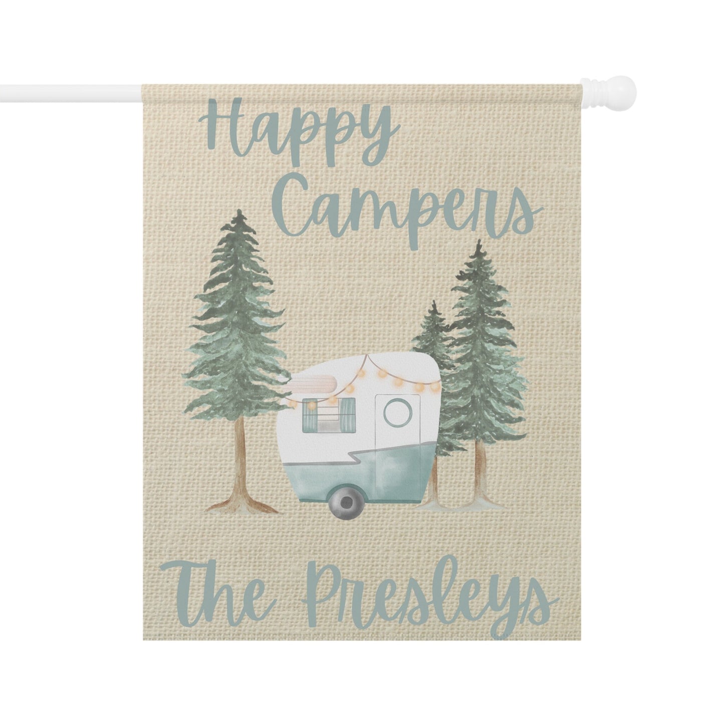 Personalized Happy Camper Garden Flag