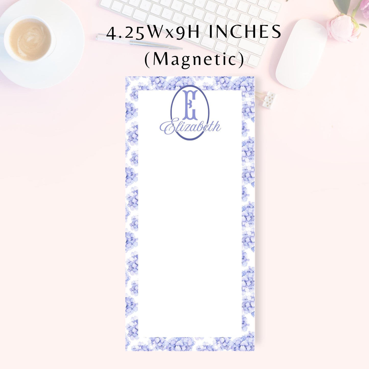 Personalized Notepad, Blue Chinoiserie Floral