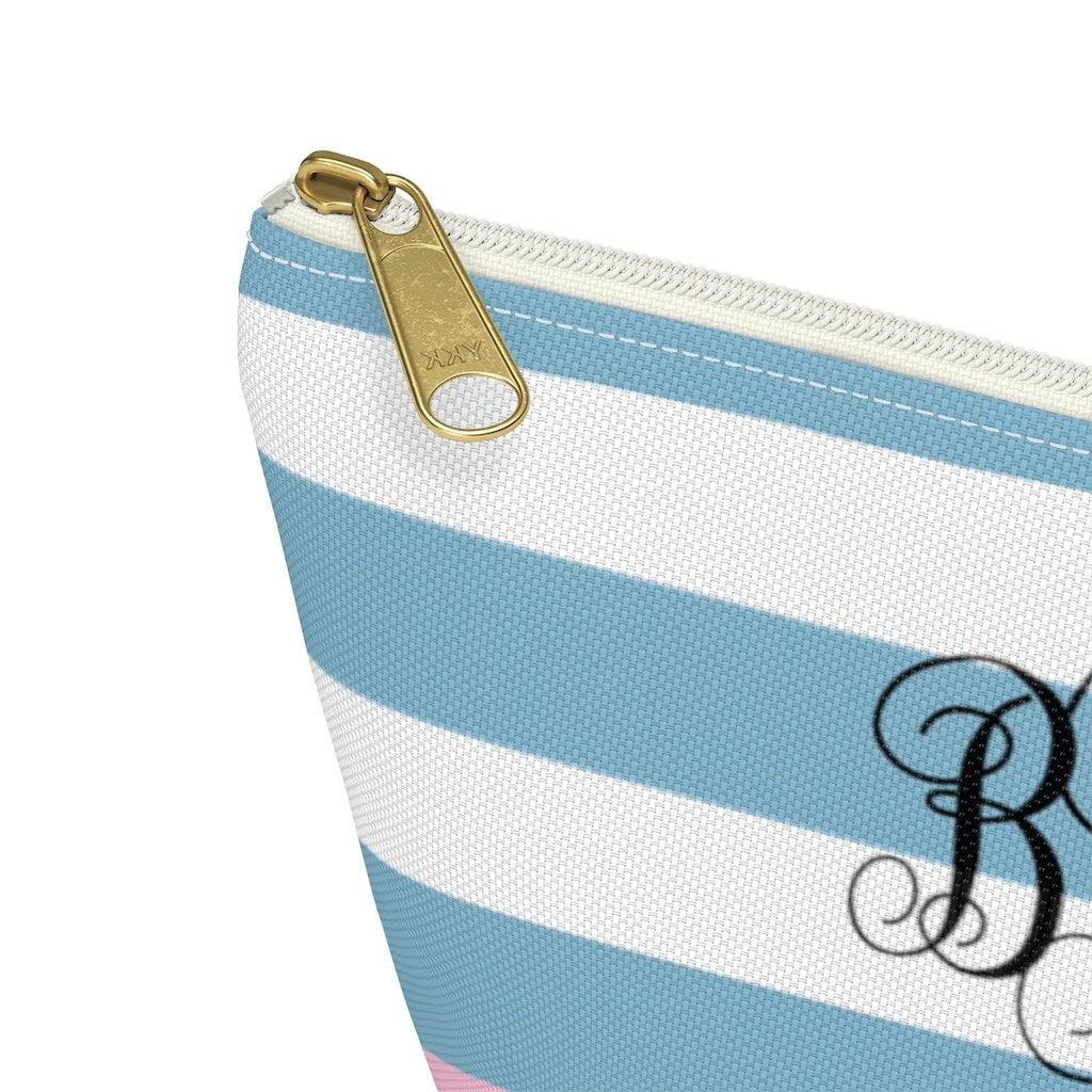Teal and Pink Tote Bag Accessory Pouch