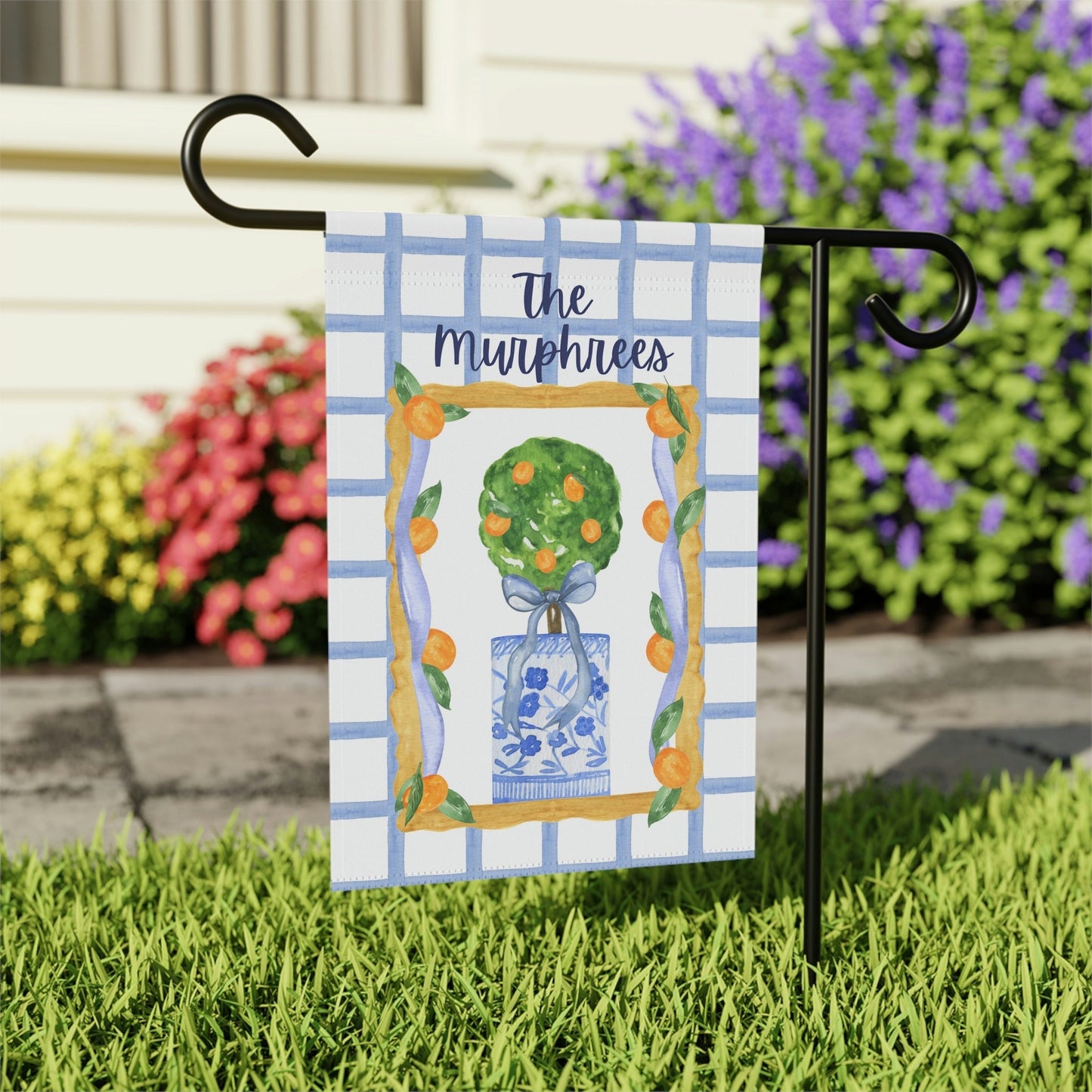 Personalized Lemon Garden Flag | Welcome Flag | Fall Spring Summer Garden Flag | Initial Flag | Yard Decor | Outdoor Decor | Topiary Decor