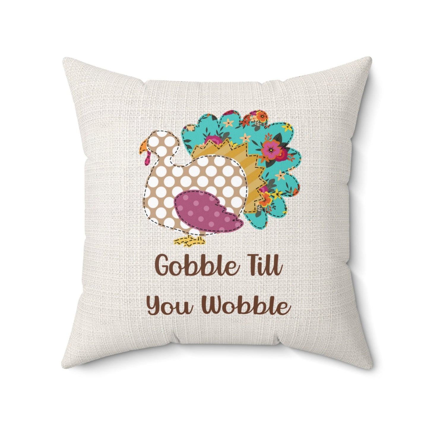 Fall Throw Pillow, Thanksgiving Pillow - Gobble Till You Wobble