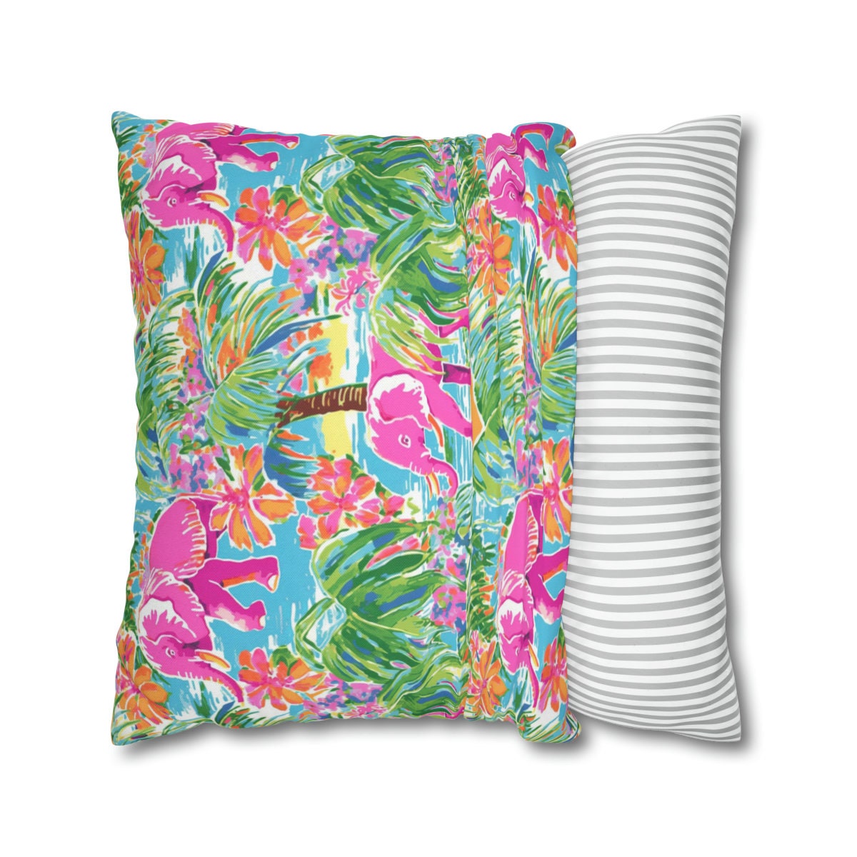 West Palm Beach Inspired Pillow, Pink Elephants