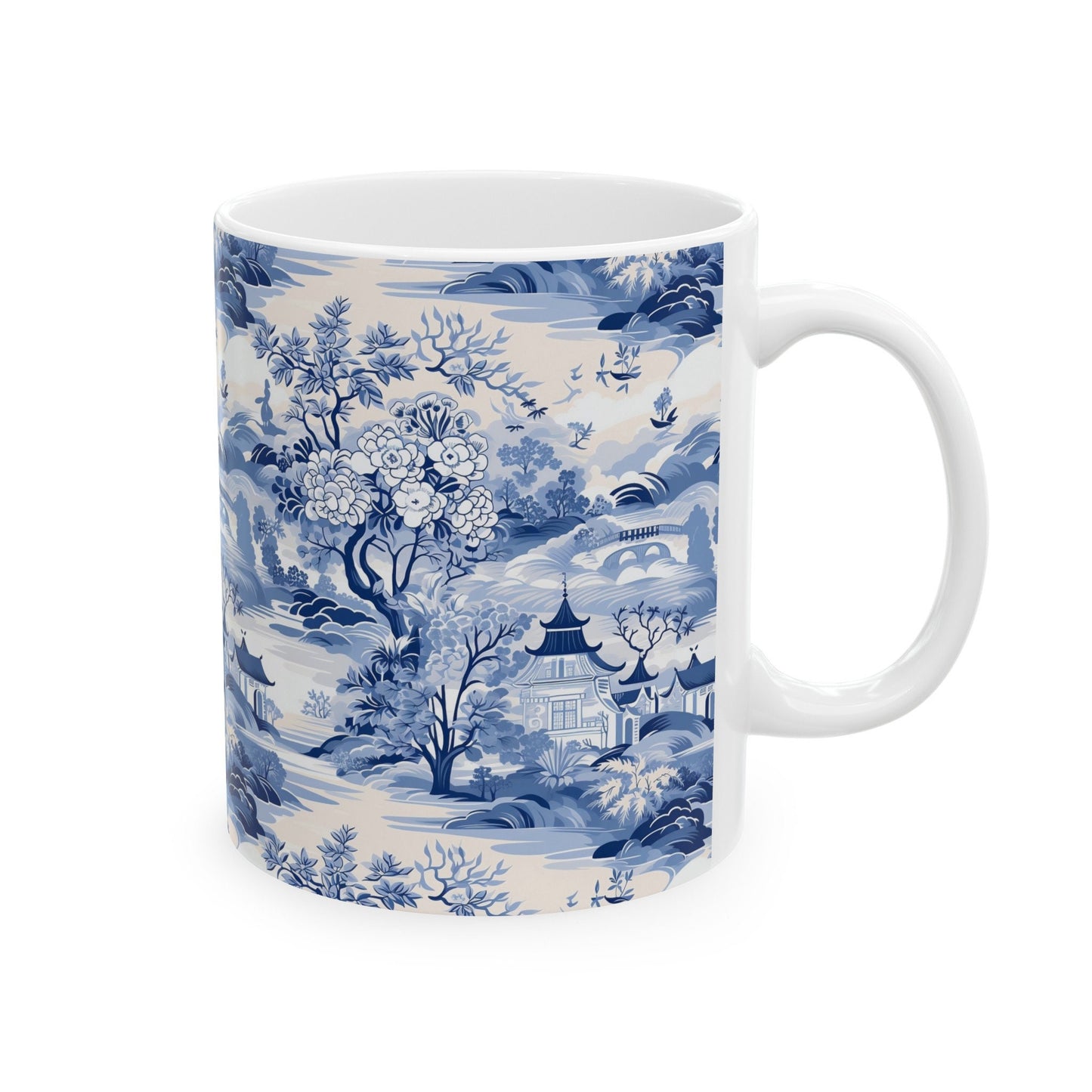 Ceramic Coffee Mug, French Blue Toile