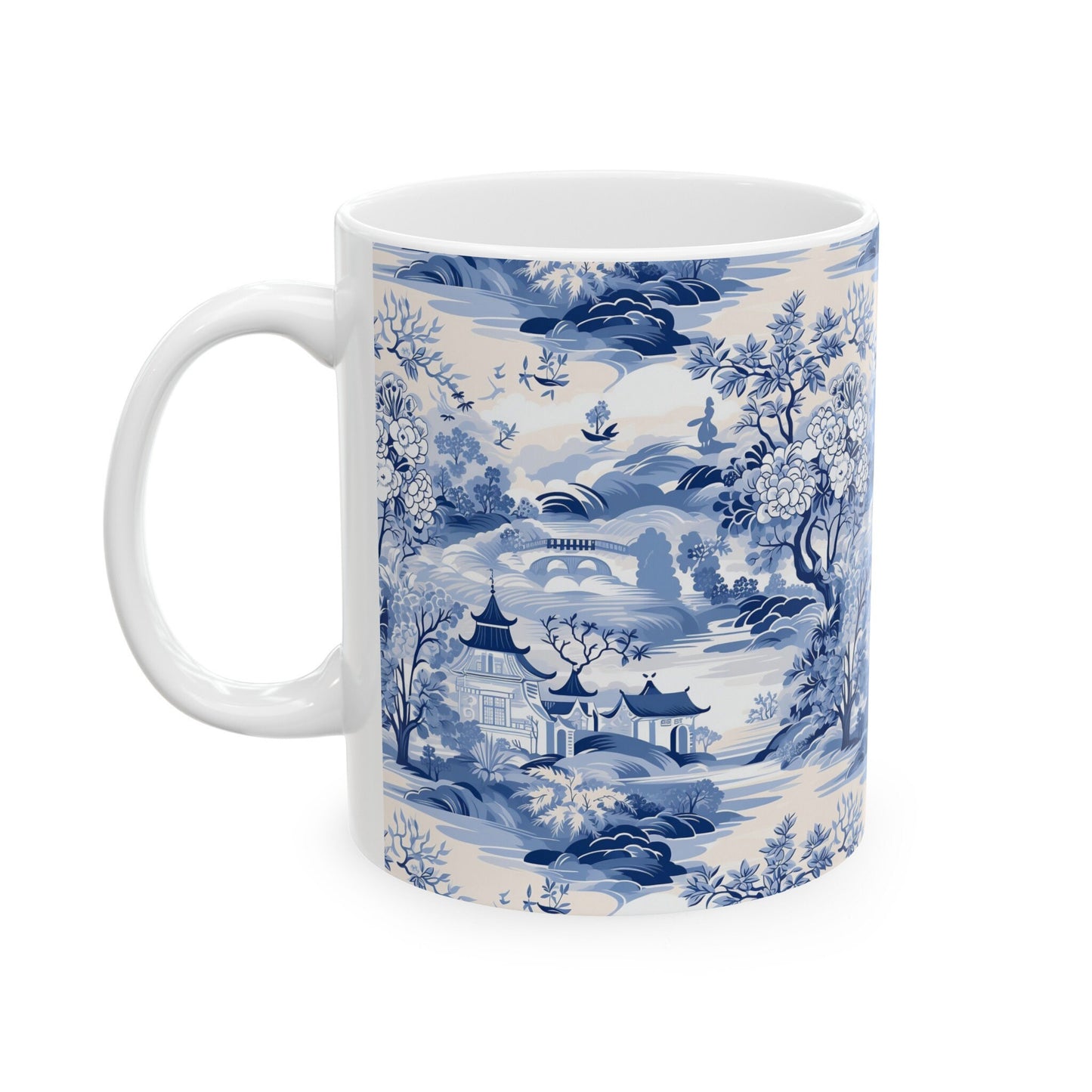 Ceramic Coffee Mug, French Blue Toile