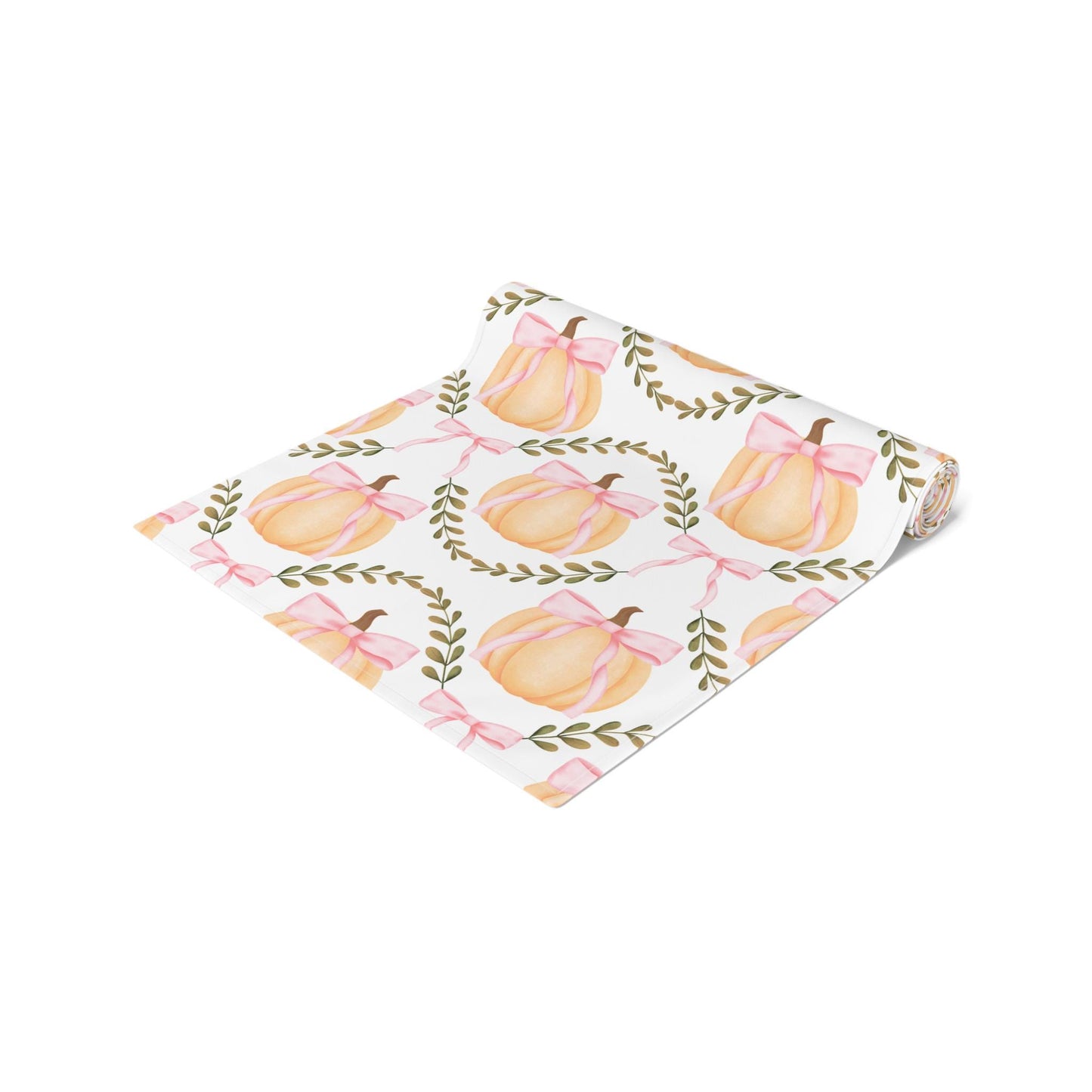 Fall Decor, Pumpkin Table Decoration, Table Runner, Holiday Table Decor, Halloween and Thanksgiving, Coquette Pink Bow Pumpkin