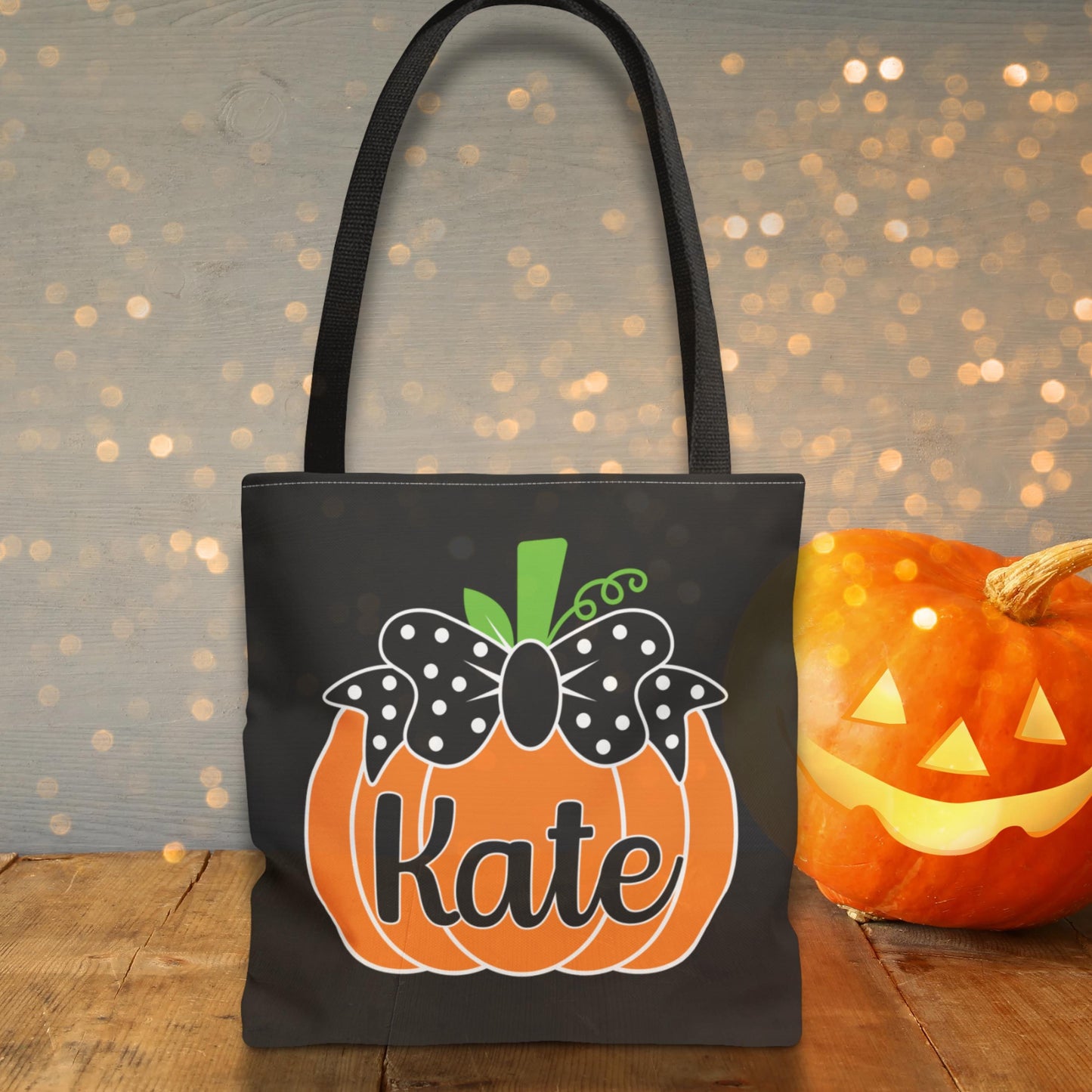 Personalized Halloween Tote Bag, Customized Halloween Bag Canvas Tote Bag for Trick or Treat, Trick or Treating
