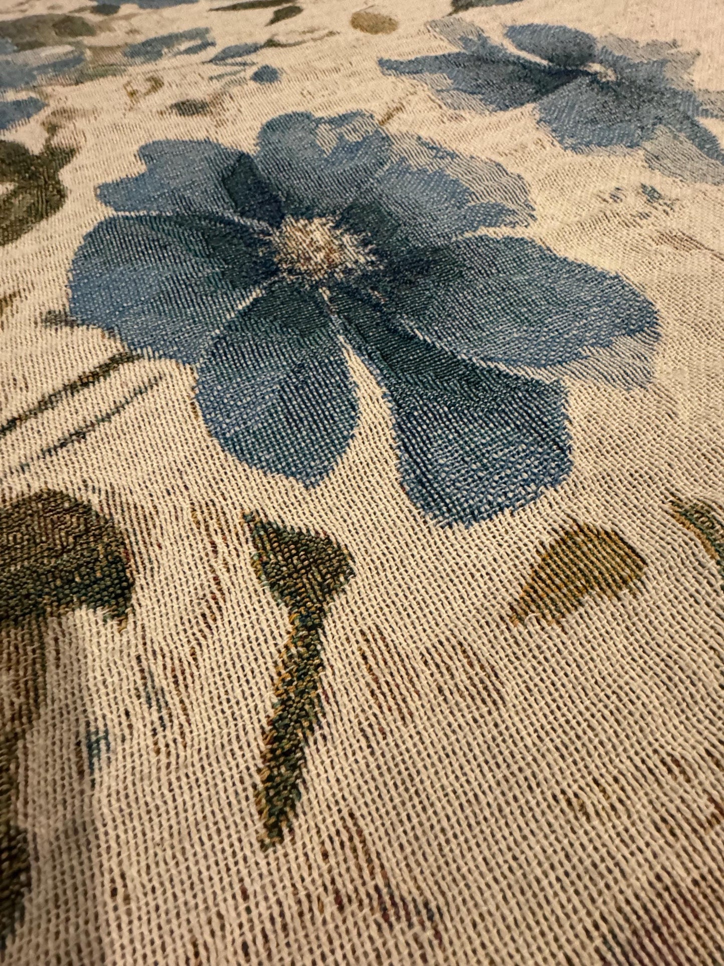 Floral Woven Blanket, Personalized Grandmothers Blanket
