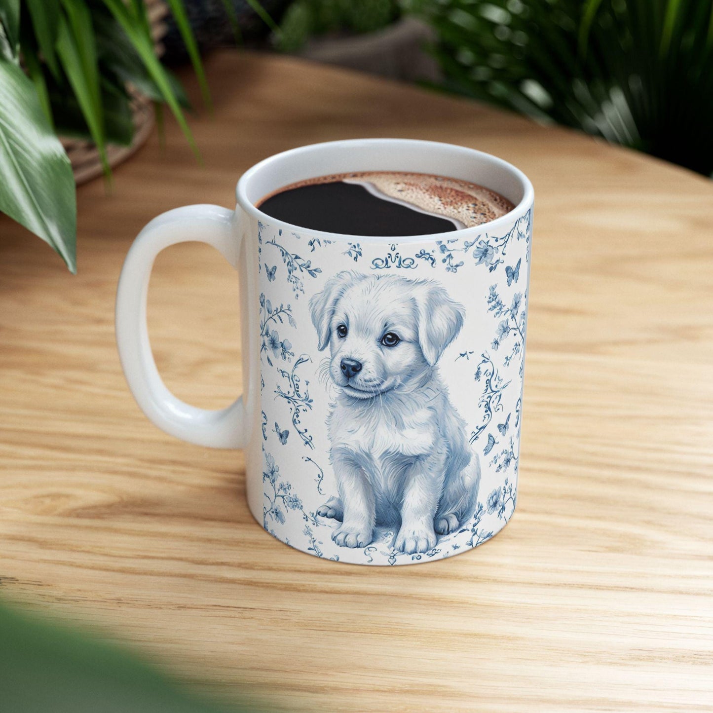 Puppy French Toile Dog Coffee Mug
