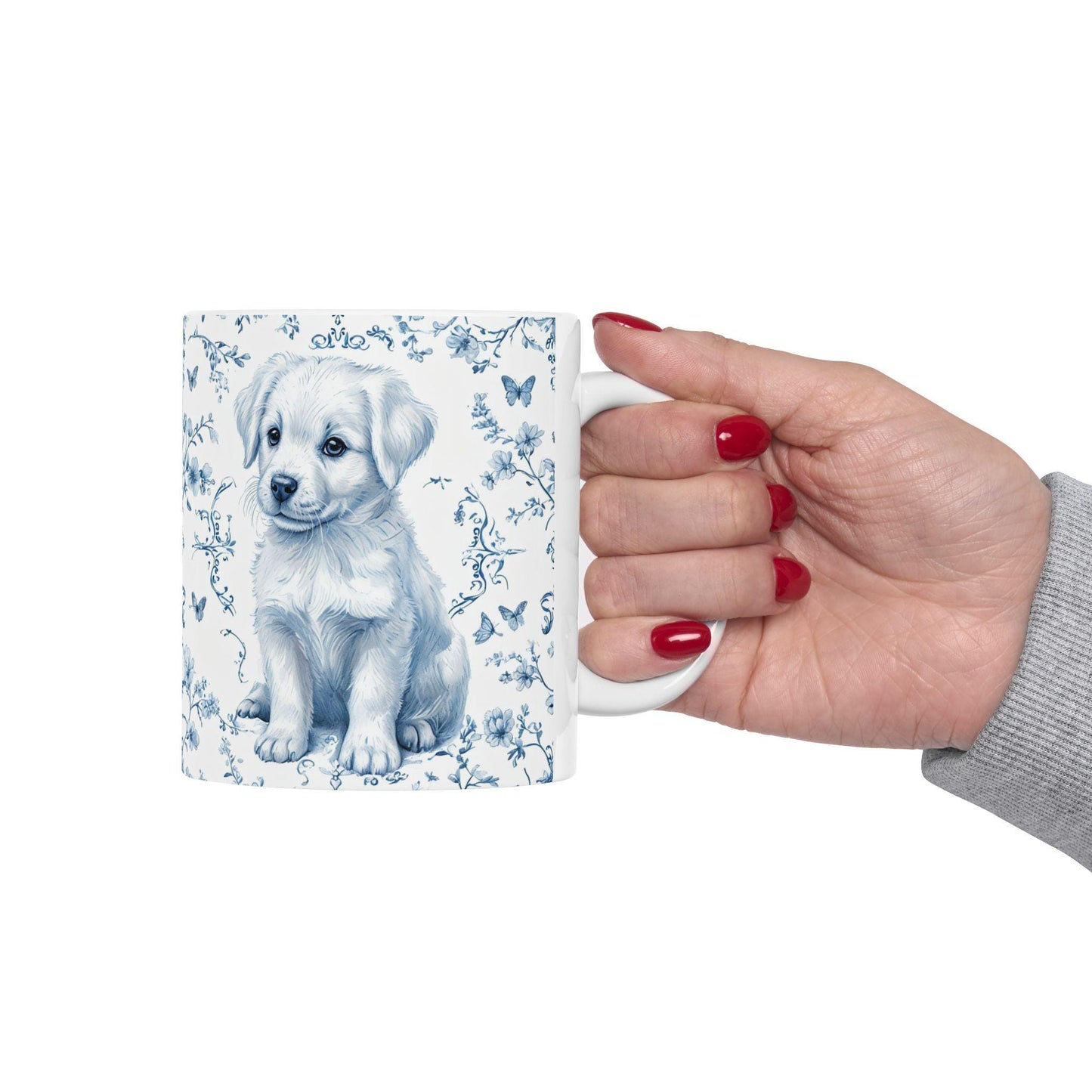 Puppy French Toile Dog Coffee Mug