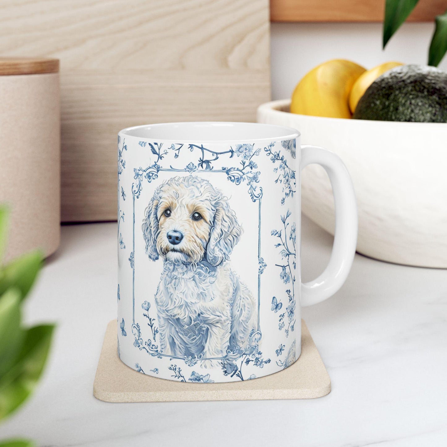 French Toile Dog Coffee Mug