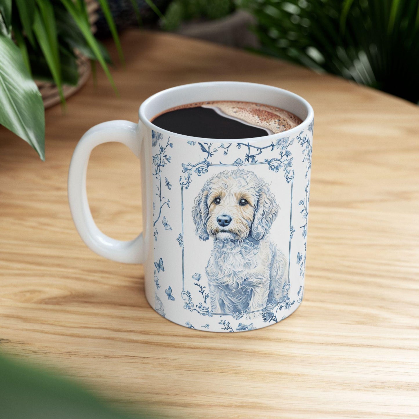 French Toile Dog Coffee Mug