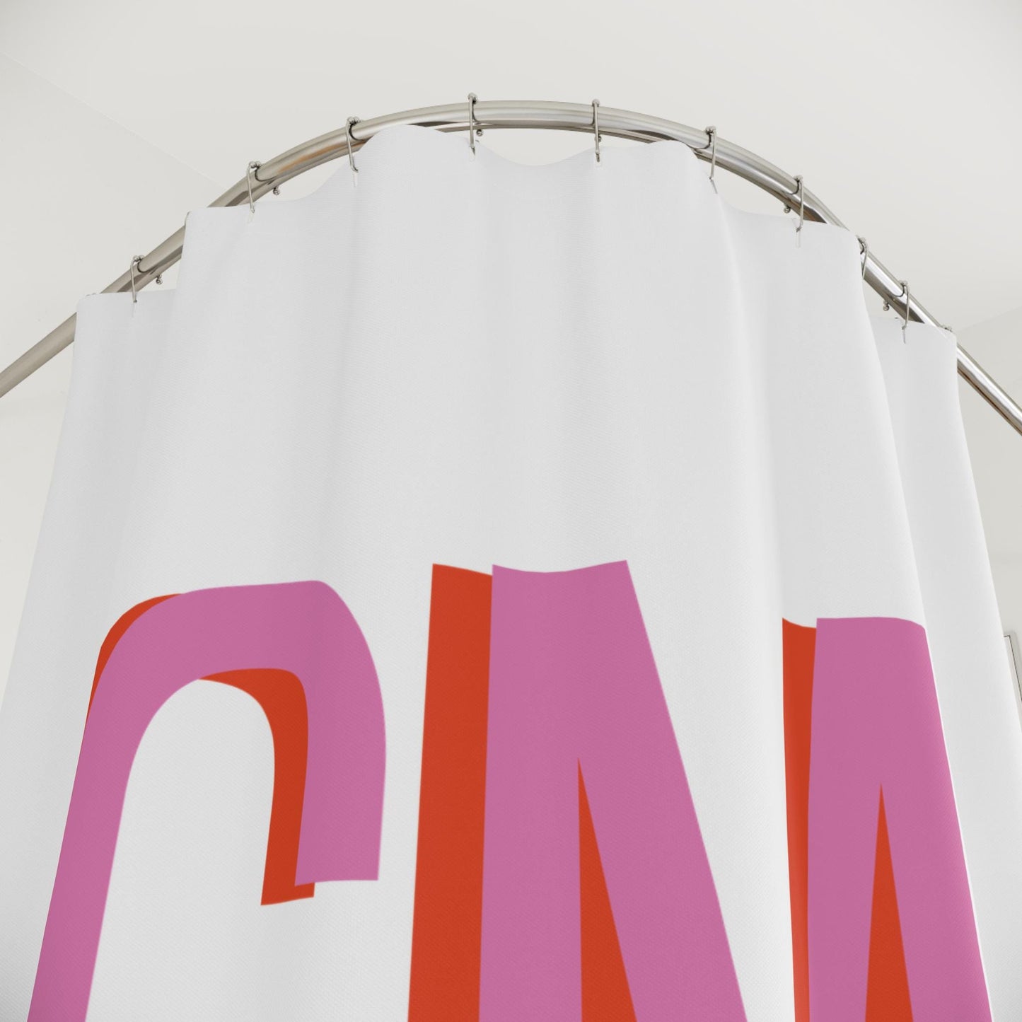 Shadow Monogram Shower Curtain, Preppy Shower Panel, Pink Shower Curtain, Dorm Decor, College Dorm, Apartment Home Decor - Stylish Bathroom