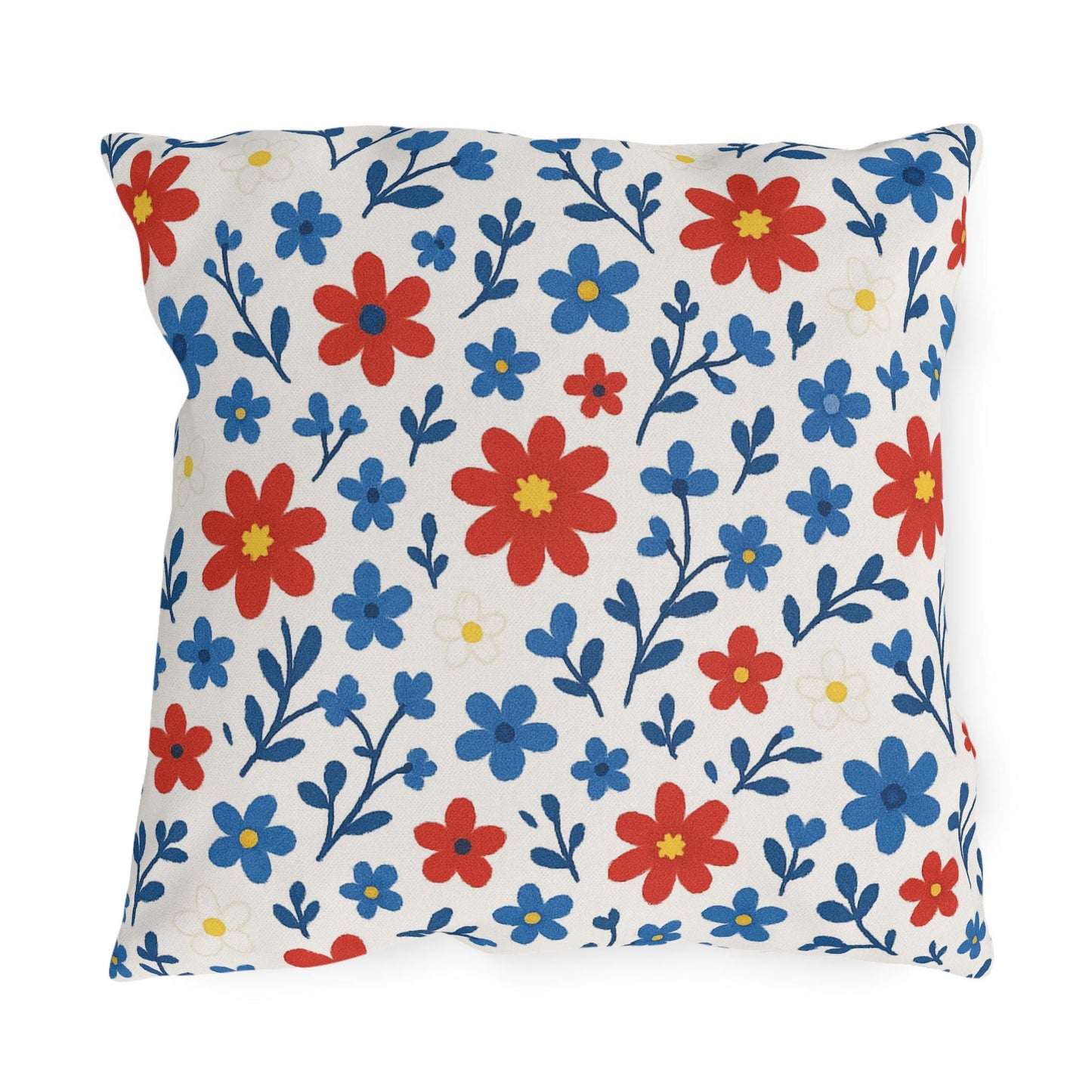 Outdoor Throw Pillow, Patriotic Flowers