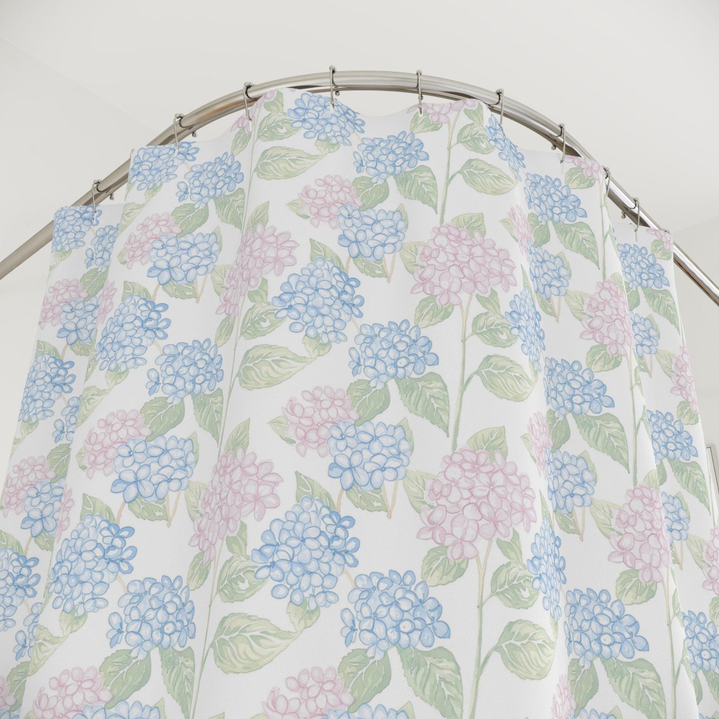 Custom Shower Curtain, Watercolor Hydrangeas