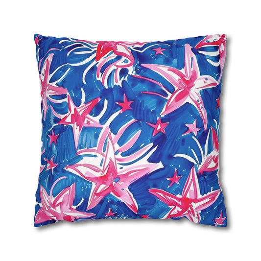 Custom Throw Pillow, Tropical Patriotic