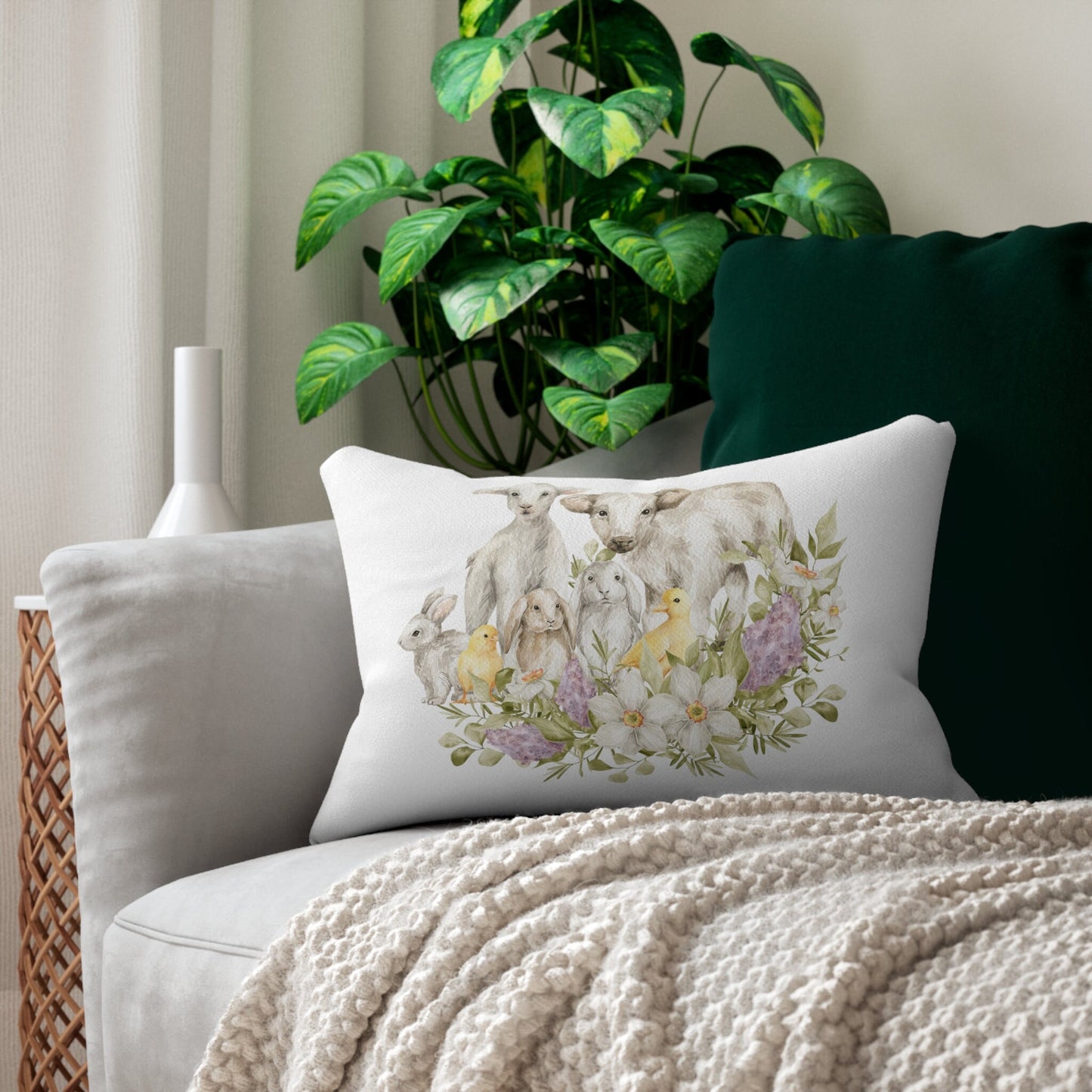 Custom Throw Pillow, Lamb
