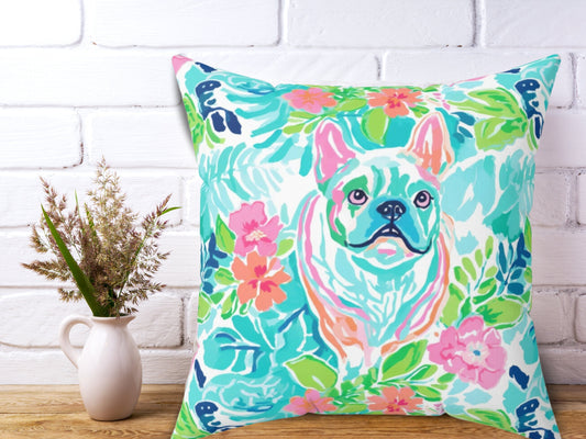 Custom Throw Pillow, Frenchie