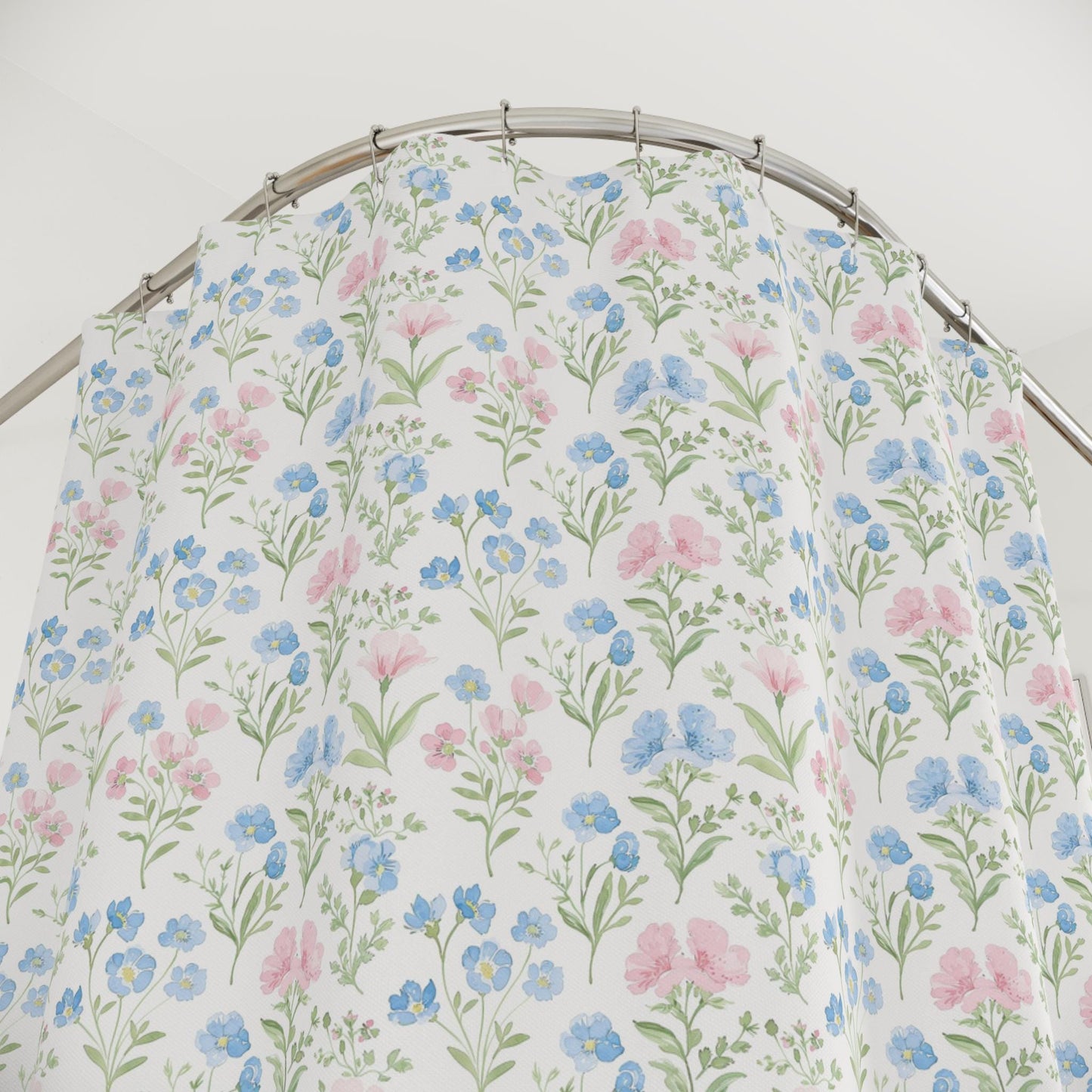 Custom Shower Curtain, Watercolor Hydrangeas