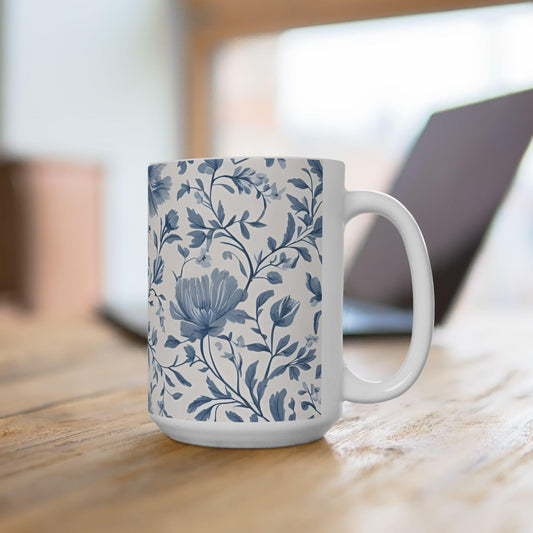 Coffee Mug, Blue Floral