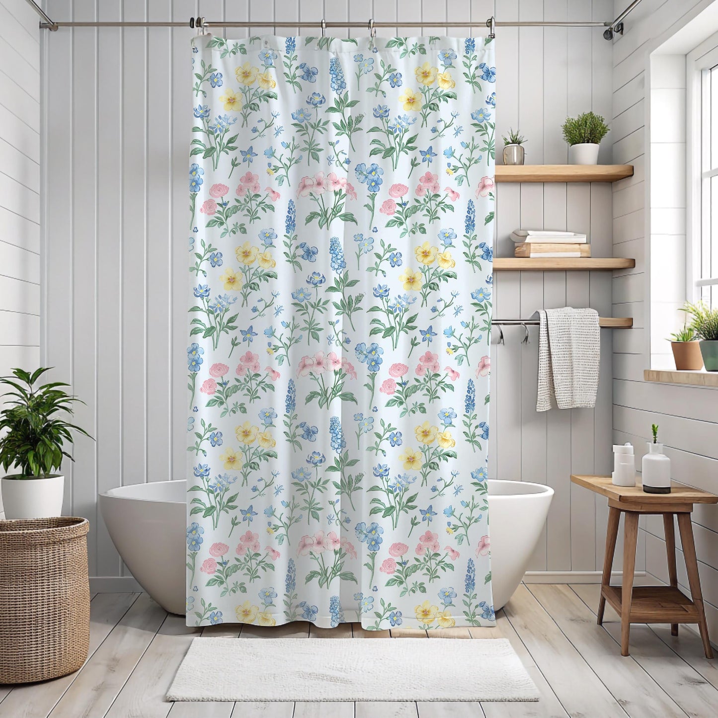 Custom Shower Curtain, Wildflowers