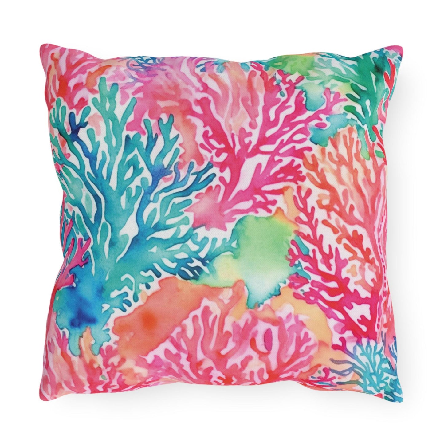 Outdoor Throw Pillow, Coral Reef