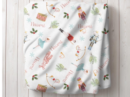 Personalized Christmas Blanket, Nutcracker