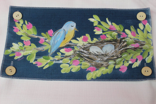 "Bird and Nest" on Lumbar Pillow Swap