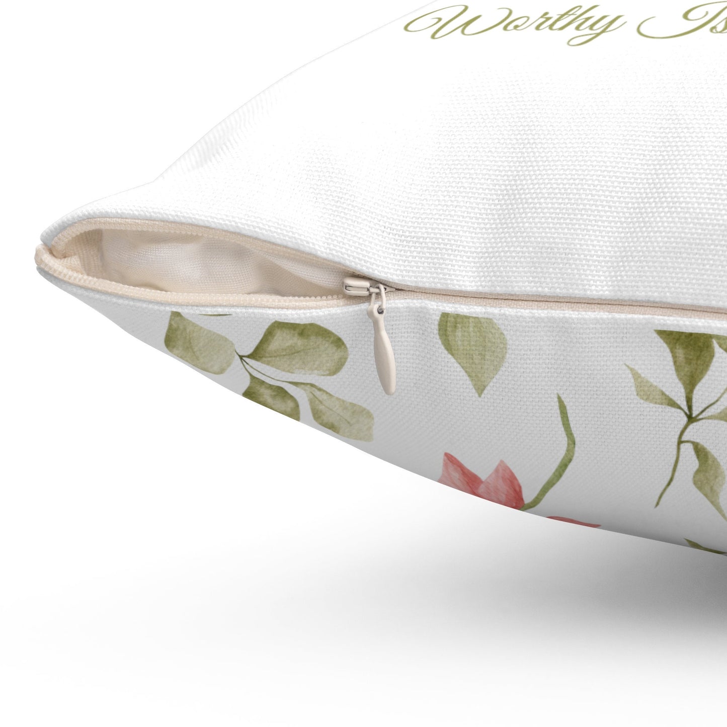 Custom Throw Pillow, Flower Vase and Bunny