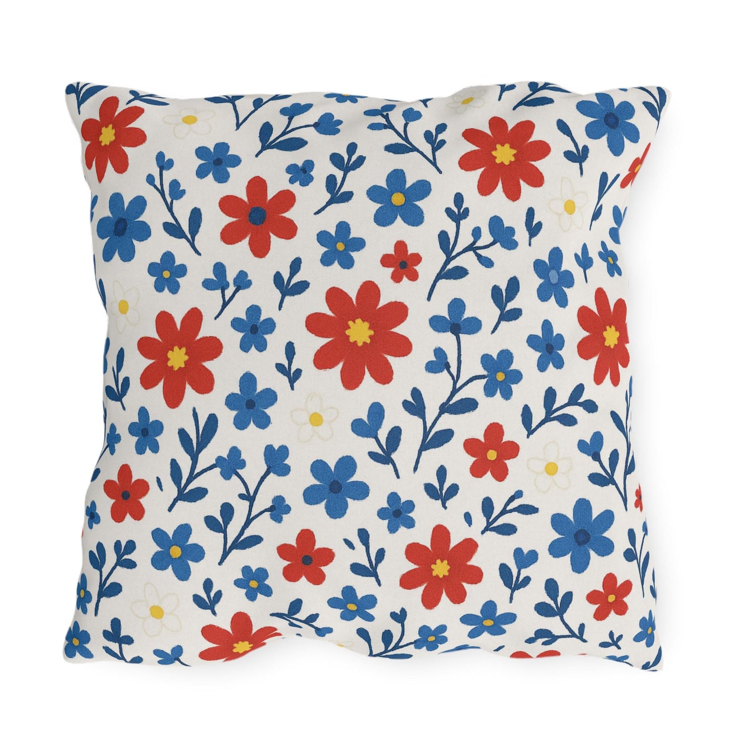 Outdoor Throw Pillow, Patriotic Flowers