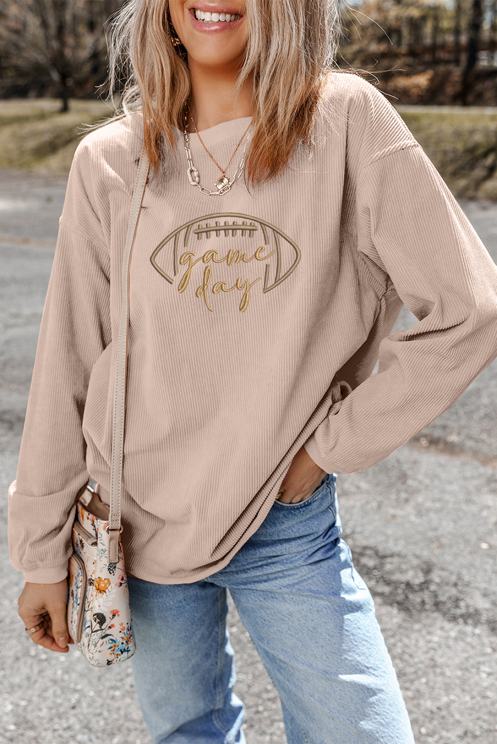 Fotoball Game Day Embroidered Corduroy Sweatshirt