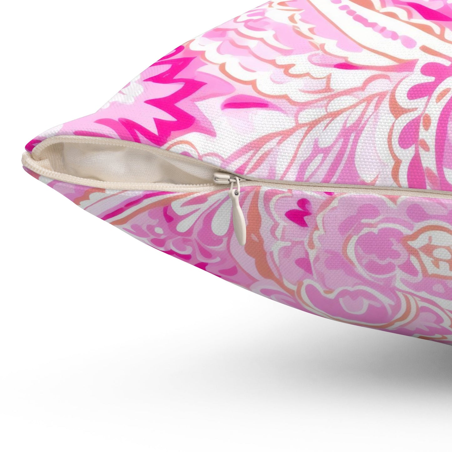 Custom Throw Pillow, Pink Paisley