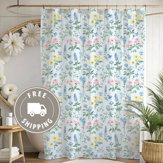 Custom Shower Curtain, Wildflowers