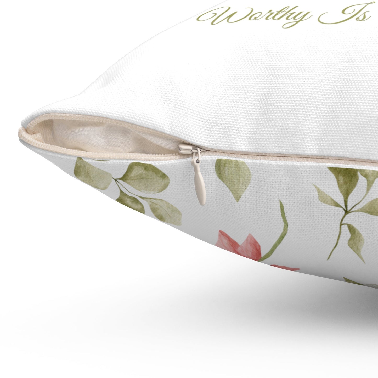 Custom Throw Pillow, Flower Vase and Bunny