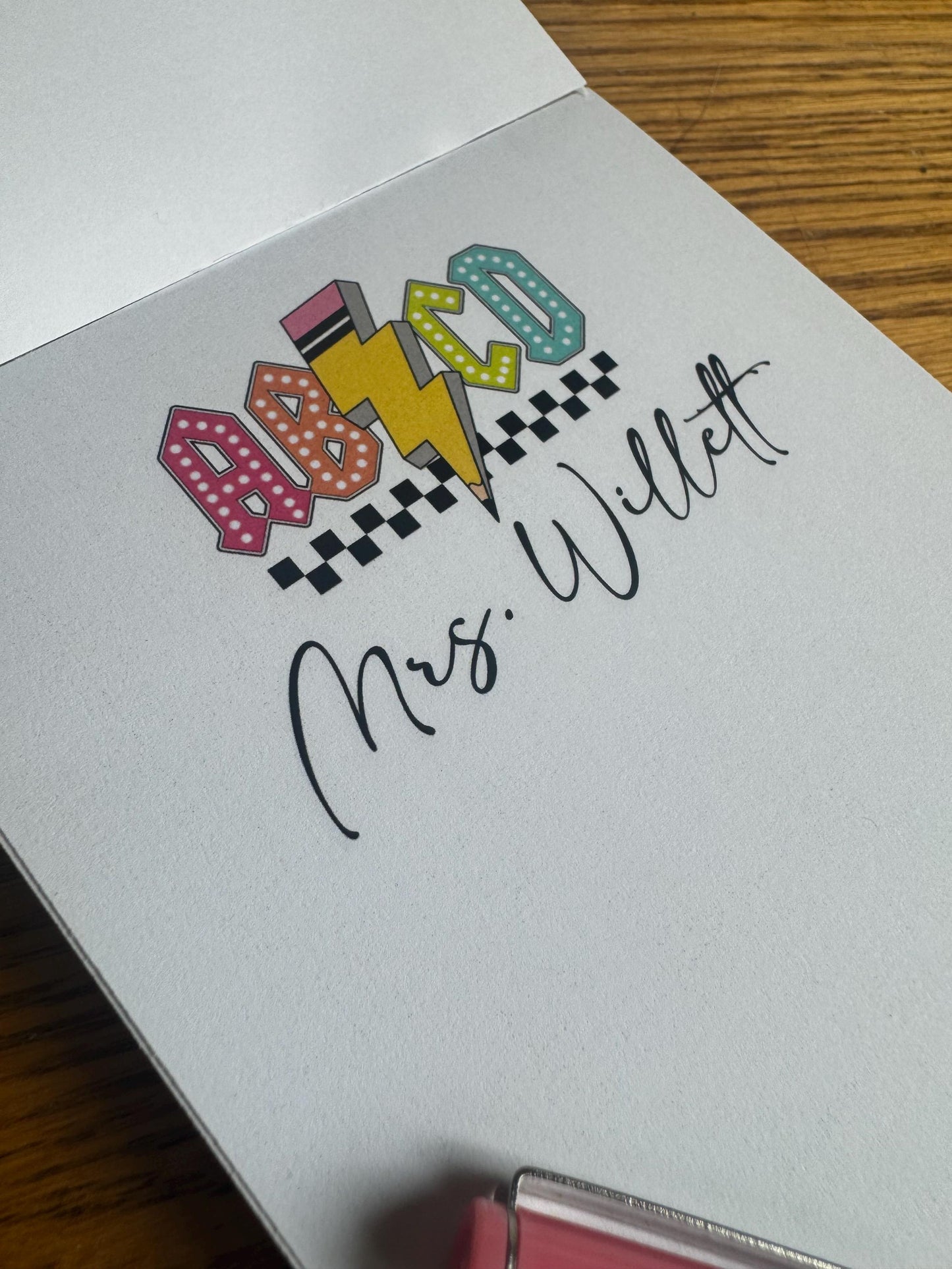 Personalized Notepad, ABCD
