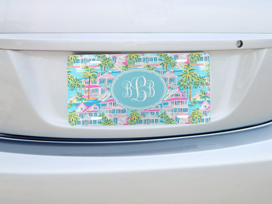 Personalized Car Tag, West Palm Beach Monogram