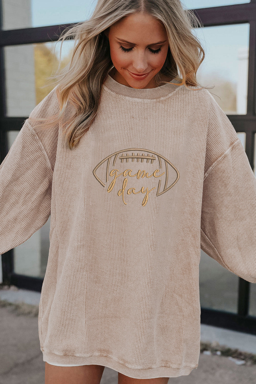 Fotoball Game Day Embroidered Corduroy Sweatshirt