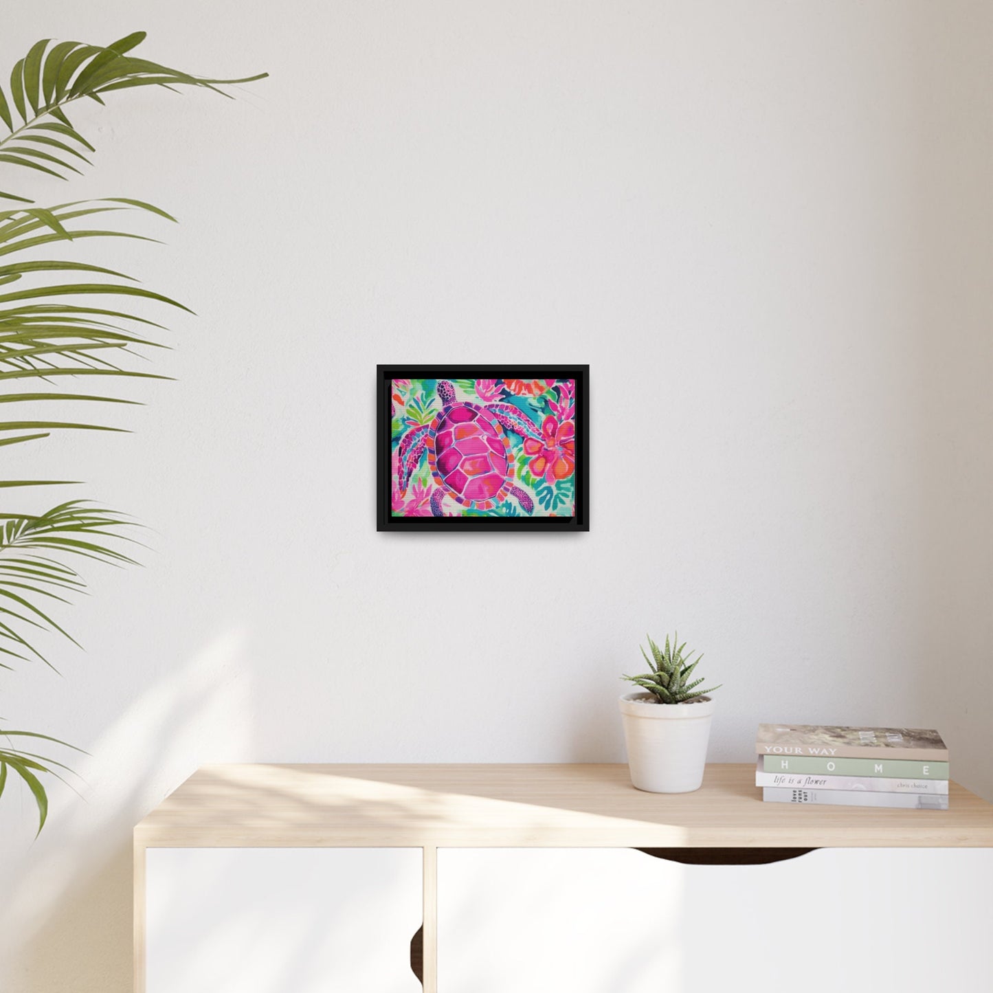 Framed Wall Art, Coastal Art, Sea Turtle Watercolor, Beach House Decor