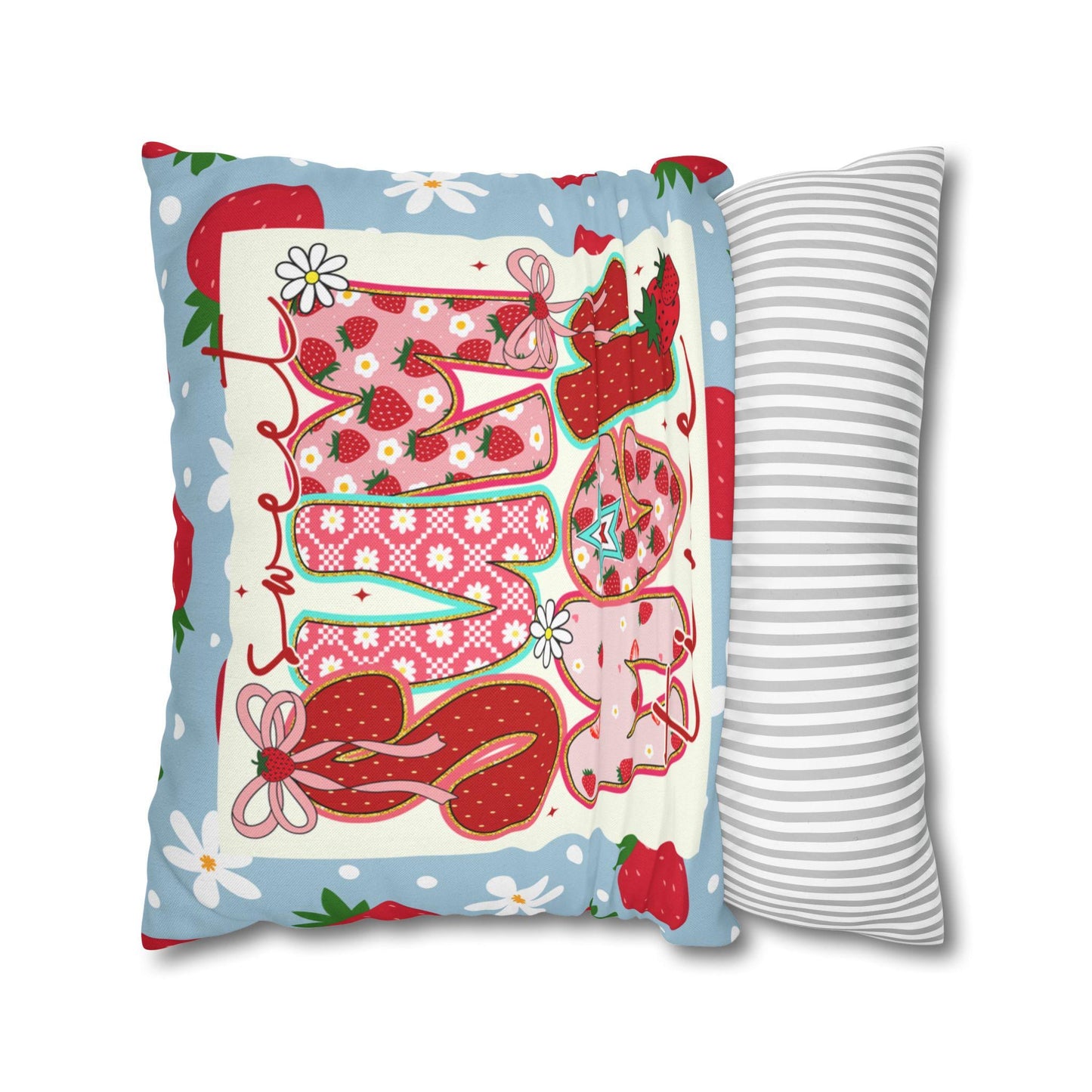 Custom Throw Pillow, Summer Vibes Strawberries