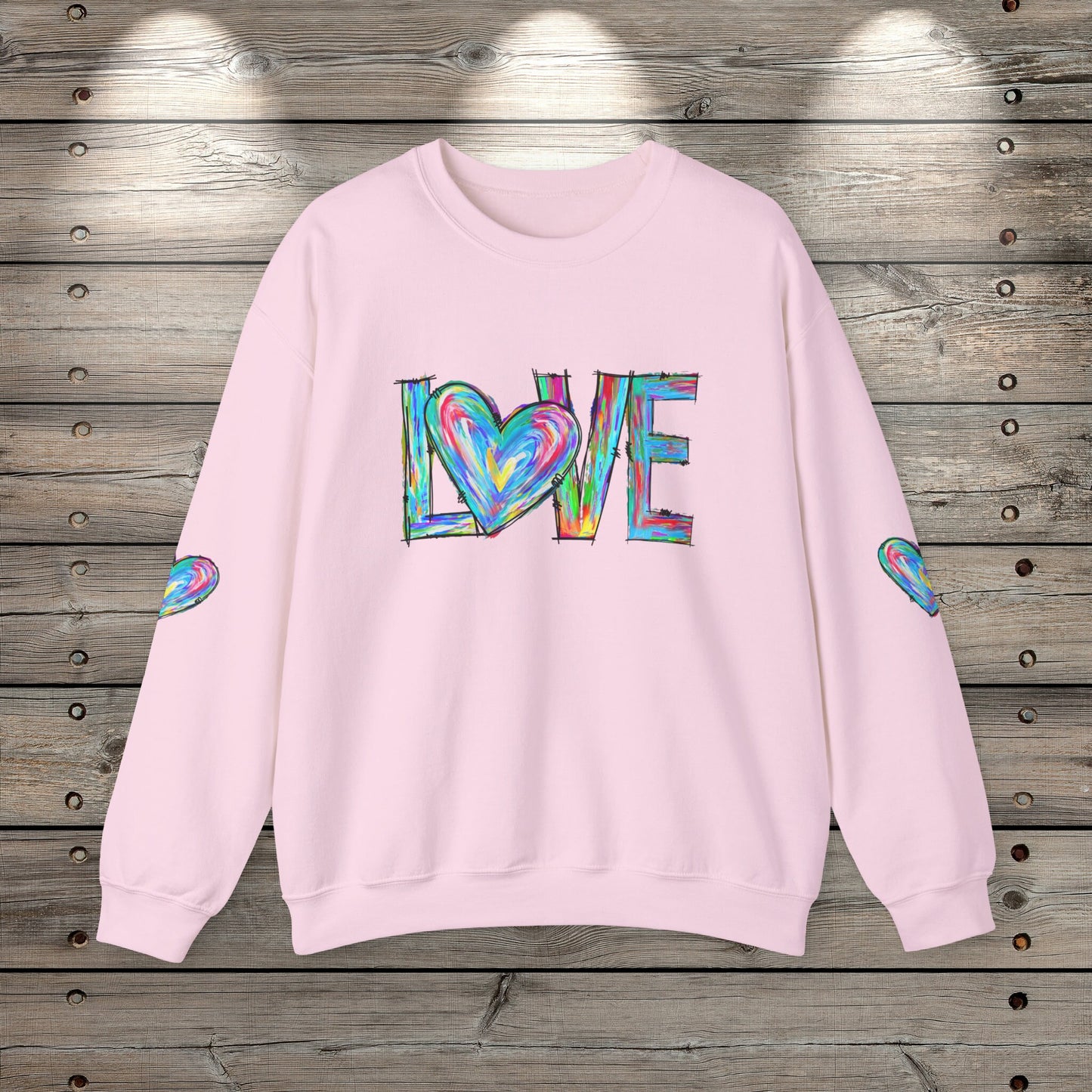Valentine's Sweatshirt, Love Heart Sweatshirt, Valentines Shirt, Teacher Sweatshirt, Heart Arm Patches, Cute Valentine's Shirt