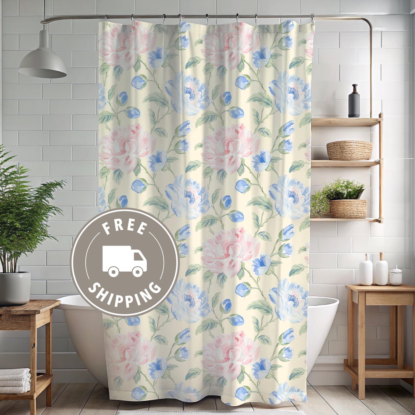 Custom Shower Curtain, Floral