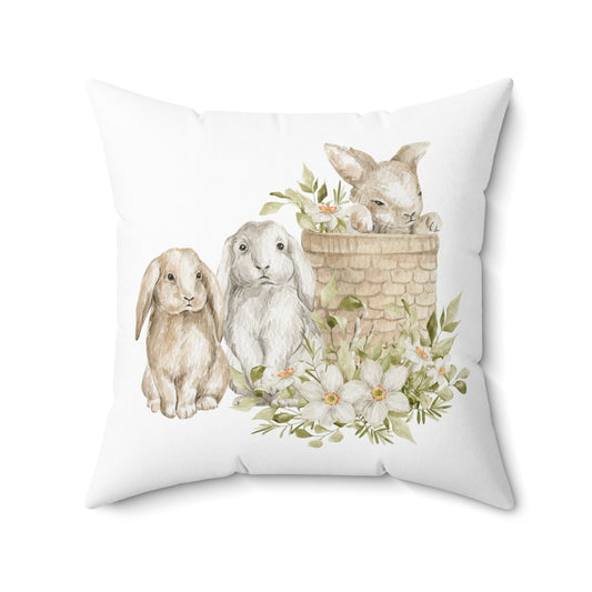 Custom Throw Pillow, Bunnies