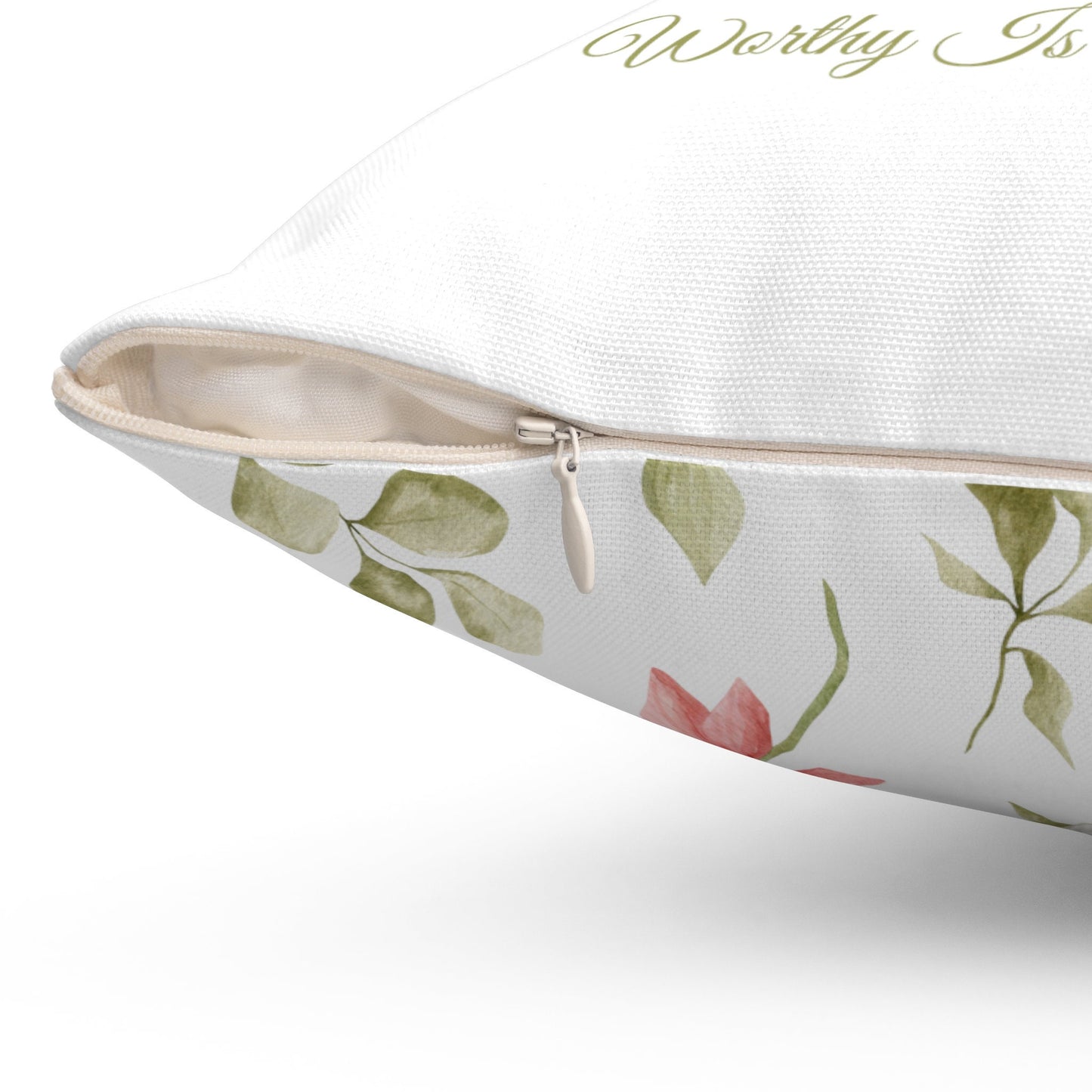 Custom Throw Pillow, Flower Vase and Bunny