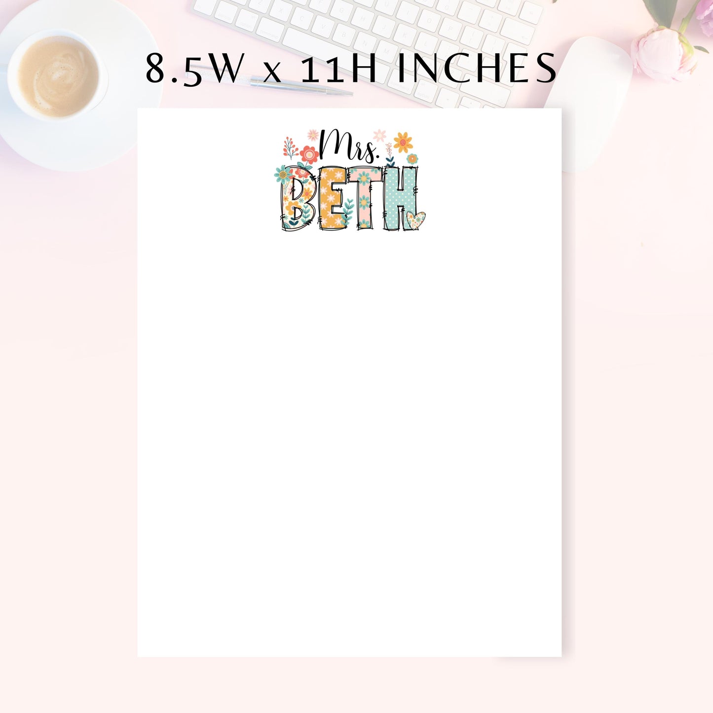 Personalized Notepad, Wildflowers, Magnetic